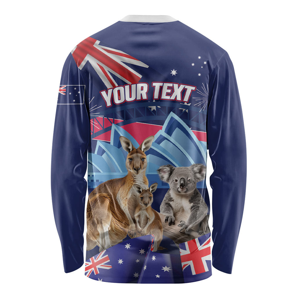 Personalised Australia Kangaroo Koala Long Sleeve Shirt Aussie Flag Inspired