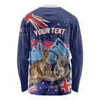 Personalised Australia Kangaroo Koala Long Sleeve Shirt Aussie Flag Inspired