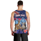Personalised Australia Kangaroo Koala Men Tank Top Aussie Flag Inspired