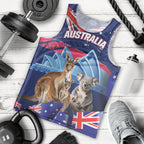 Personalised Australia Kangaroo Koala Men Tank Top Aussie Flag Inspired