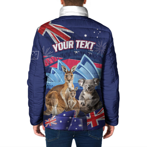 Personalised Australia Kangaroo Koala Padded Jacket Aussie Flag Inspired