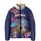 Personalised Australia Kangaroo Koala Padded Jacket Aussie Flag Inspired