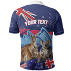Personalised Australia Kangaroo Koala Polo Shirt Aussie Flag Inspired