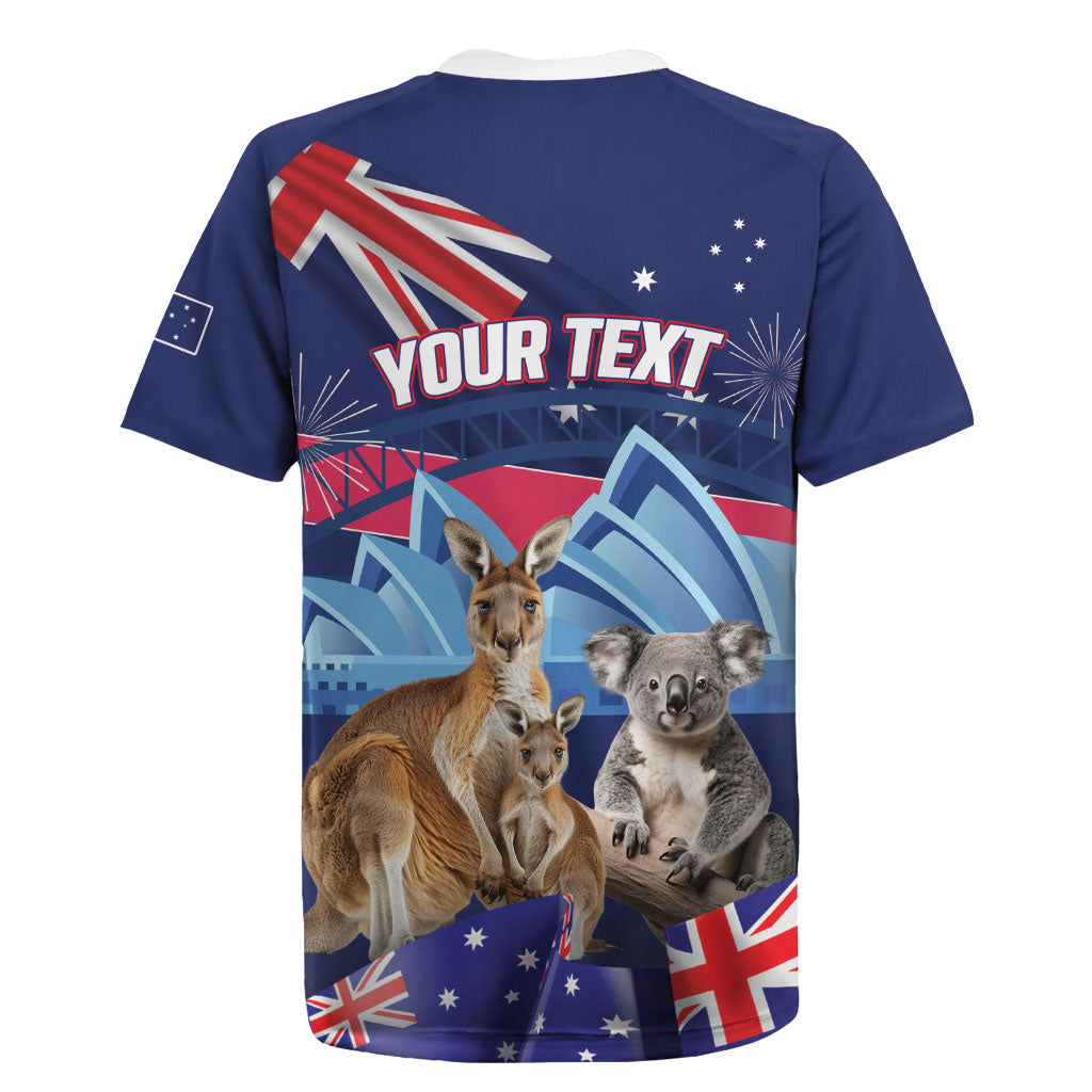 Personalised Australia Kangaroo Koala Rugby Jersey Aussie Flag Inspired