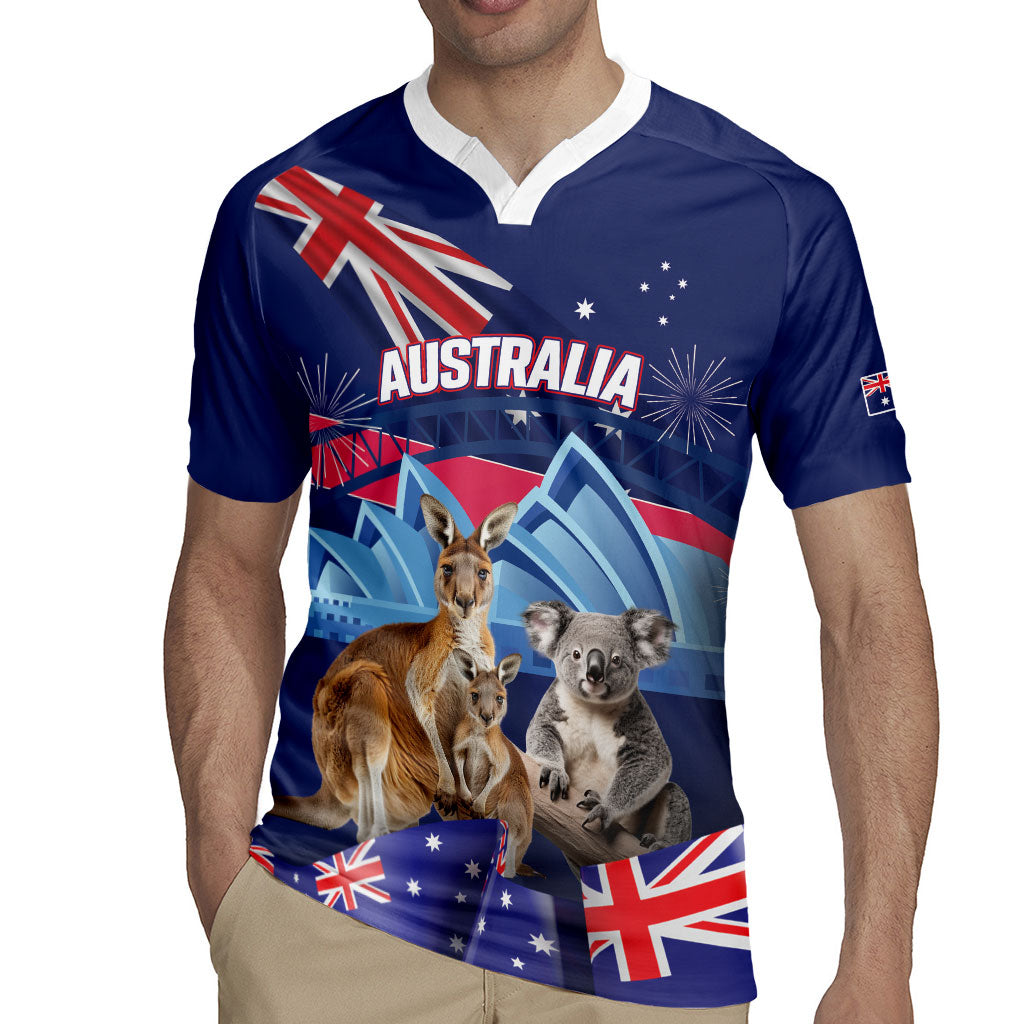 Personalised Australia Kangaroo Koala Rugby Jersey Aussie Flag Inspired