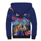 Personalised Australia Kangaroo Koala Sherpa Hoodie Aussie Flag Inspired