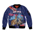 Personalised Australia Kangaroo Koala Sleeve Zip Bomber Jacket Aussie Flag Inspired