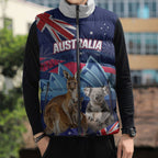 Personalised Australia Kangaroo Koala Sleeveless Puffer Jacket Aussie Flag Inspired