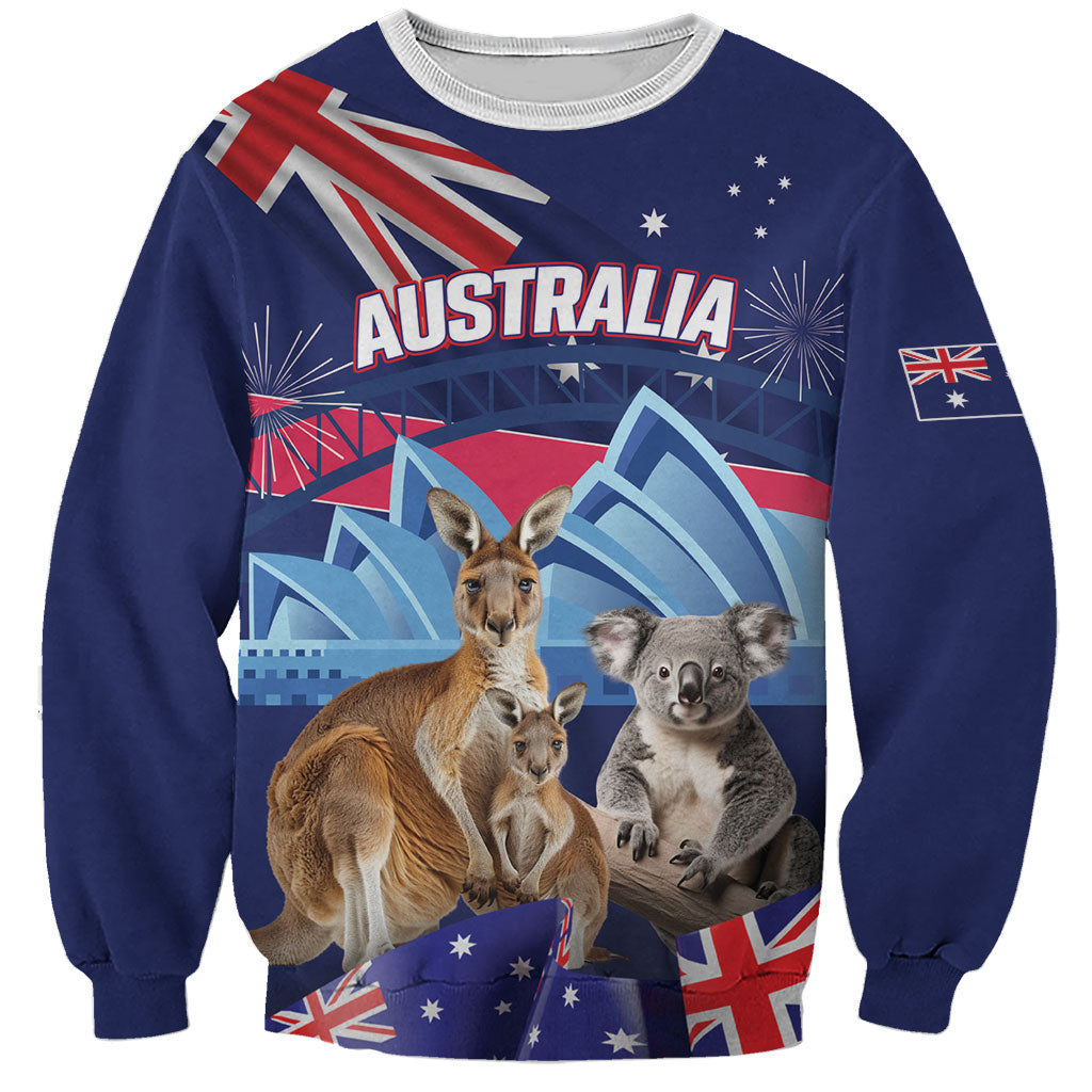 Personalised Australia Kangaroo Koala Sweatshirt Aussie Flag Inspired