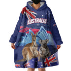 Personalised Australia Kangaroo Koala Wearable Blanket Hoodie Aussie Flag Inspired
