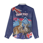Personalised Australia Kangaroo Koala Women Casual Shirt Aussie Flag Inspired