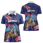 Personalised Australia Kangaroo Koala Women Polo Shirt Aussie Flag Inspired