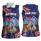 Personalised Australia Kangaroo Koala Women Sleeveless Polo Shirt Aussie Flag Inspired