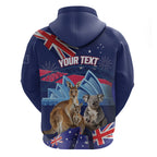 Personalised Australia Kangaroo Koala Zip Hoodie Aussie Flag Inspired