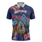 Personalised Australia Kangaroo Koala Zipper Polo Shirt Aussie Flag Inspired