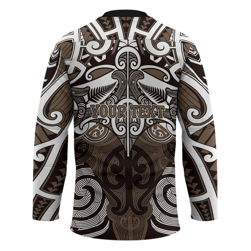 Personalised Maori Kati Mamoe Hockey Jersey Silver Fern Kowhaiwhai Art