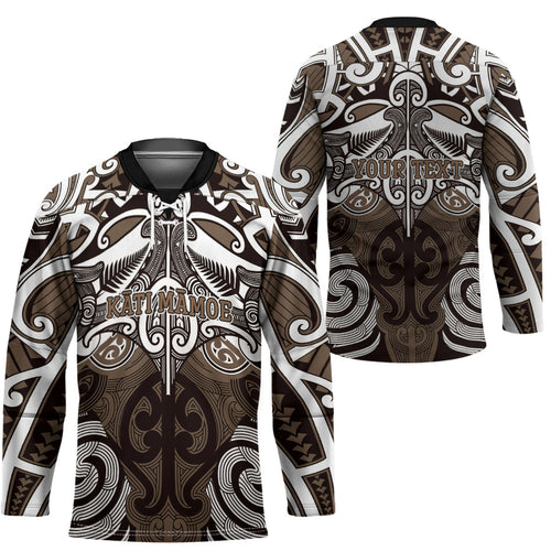 Personalised Maori Kati Mamoe Hockey Jersey Silver Fern Kowhaiwhai Art