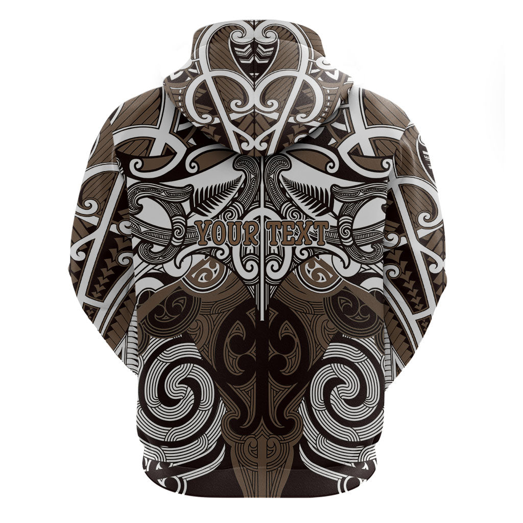 Personalised Maori Kati Mamoe Hoodie Silver Fern Kowhaiwhai Art