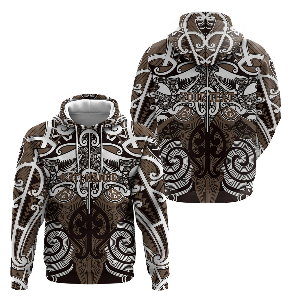 Personalised Maori Kati Mamoe Hoodie Silver Fern Kowhaiwhai Art