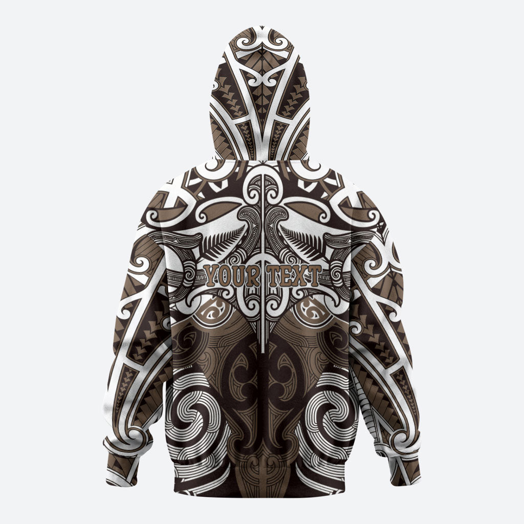 Personalised Maori Kati Mamoe Hoodie Silver Fern Kowhaiwhai Art