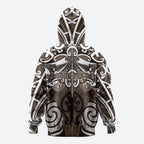 Personalised Maori Kati Mamoe Hoodie Silver Fern Kowhaiwhai Art
