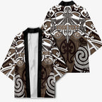 Personalised Maori Kati Mamoe Kimono Silver Fern Kowhaiwhai Art