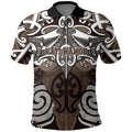 Personalised Maori Kati Mamoe Polo Shirt Silver Fern Kowhaiwhai Art