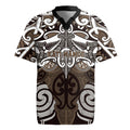 Personalised Maori Kati Mamoe Rugby Jersey Silver Fern Kowhaiwhai Art
