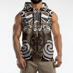 Personalised Maori Kati Mamoe Sleeveless Hoodie Silver Fern Kowhaiwhai Art