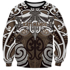Personalised Maori Kati Mamoe Sweatshirt Silver Fern Kowhaiwhai Art
