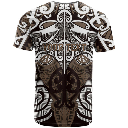 Personalised Maori Kati Mamoe T Shirt Silver Fern Kowhaiwhai Art