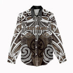 Personalised Maori Kati Mamoe Women Casual Shirt Silver Fern Kowhaiwhai Art