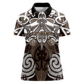 Personalised Maori Kati Mamoe Women Polo Shirt Silver Fern Kowhaiwhai Art