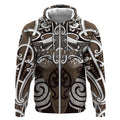 Personalised Maori Kati Mamoe Zip Hoodie Silver Fern Kowhaiwhai Art