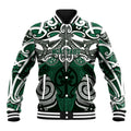 Personalised Maori Ngai Tahu Baseball Jacket Silver Fern Kowhaiwhai Art