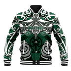 Personalised Maori Ngai Tahu Baseball Jacket Silver Fern Kowhaiwhai Art
