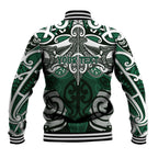 Personalised Maori Ngai Tahu Baseball Jacket Silver Fern Kowhaiwhai Art