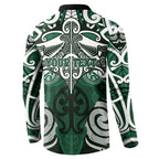 Personalised Maori Ngai Tahu Button Sweatshirt Silver Fern Kowhaiwhai Art