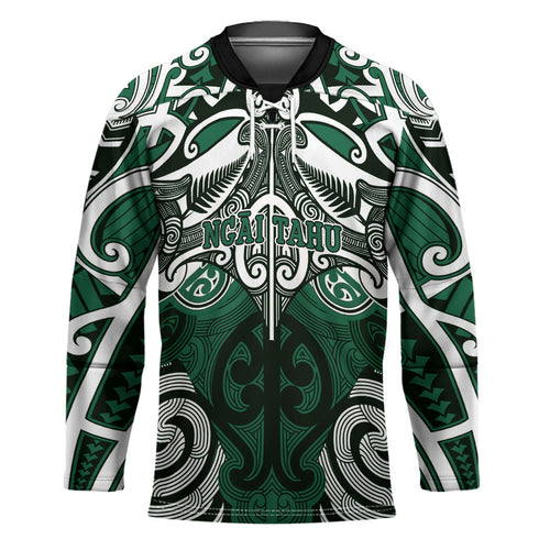 Personalised Maori Ngai Tahu Hockey Jersey Silver Fern Kowhaiwhai Art