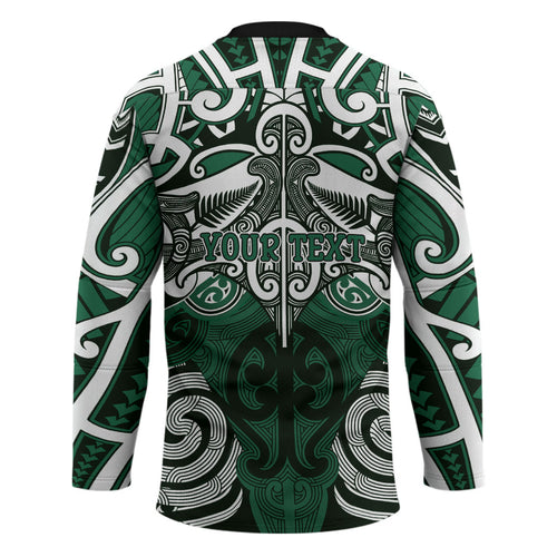 Personalised Maori Ngai Tahu Hockey Jersey Silver Fern Kowhaiwhai Art
