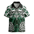 Personalised Maori Ngai Tahu Kid Hawaiian Shirt Silver Fern Kowhaiwhai Art