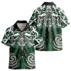 Personalised Maori Ngai Tahu Kid Hawaiian Shirt Silver Fern Kowhaiwhai Art