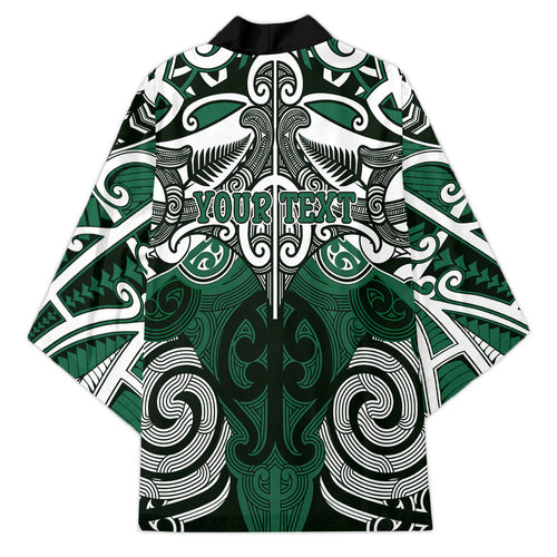 Personalised Maori Ngai Tahu Kimono Silver Fern Kowhaiwhai Art