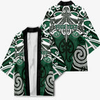 Personalised Maori Ngai Tahu Kimono Silver Fern Kowhaiwhai Art