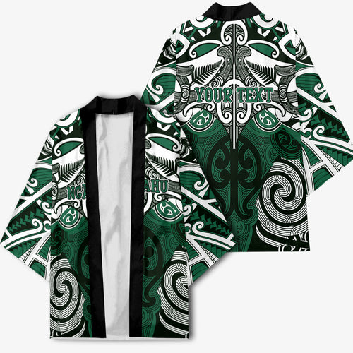 Personalised Maori Ngai Tahu Kimono Silver Fern Kowhaiwhai Art