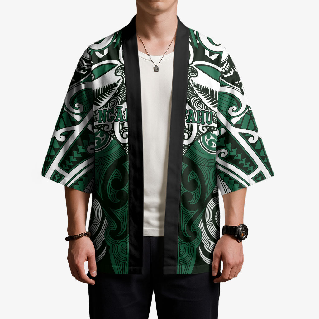 Personalised Maori Ngai Tahu Kimono Silver Fern Kowhaiwhai Art
