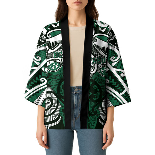 Personalised Maori Ngai Tahu Kimono Silver Fern Kowhaiwhai Art