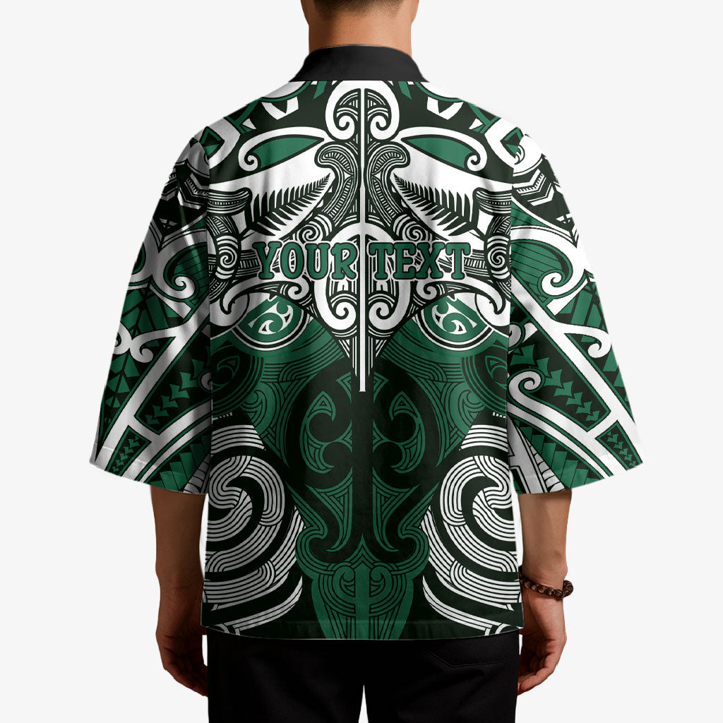 Personalised Maori Ngai Tahu Kimono Silver Fern Kowhaiwhai Art