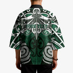 Personalised Maori Ngai Tahu Kimono Silver Fern Kowhaiwhai Art