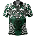 Personalised Maori Ngai Tahu Polo Shirt Silver Fern Kowhaiwhai Art